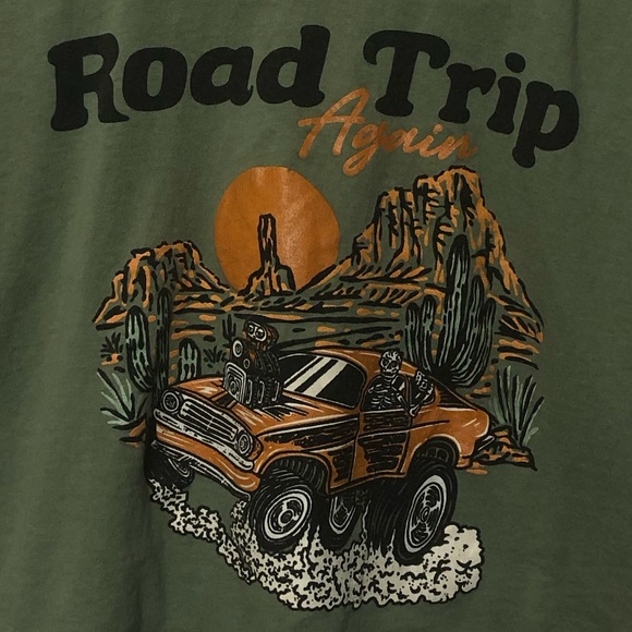 Urban Nation, Army Green, Road Trip, Crop Top, Size Small - Picture 2 of 3